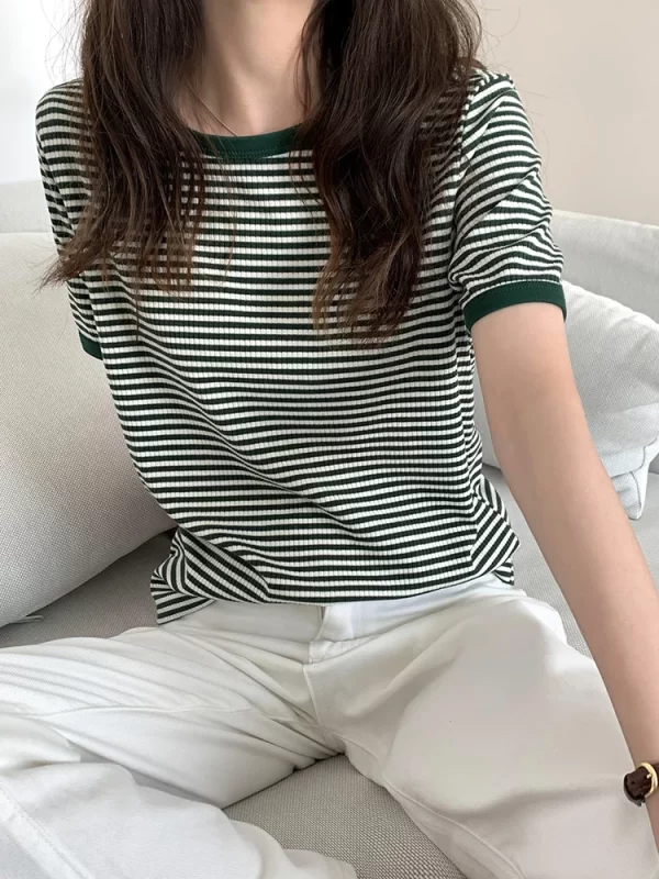 Striped Short Sleeve T-Shirt - Image 5