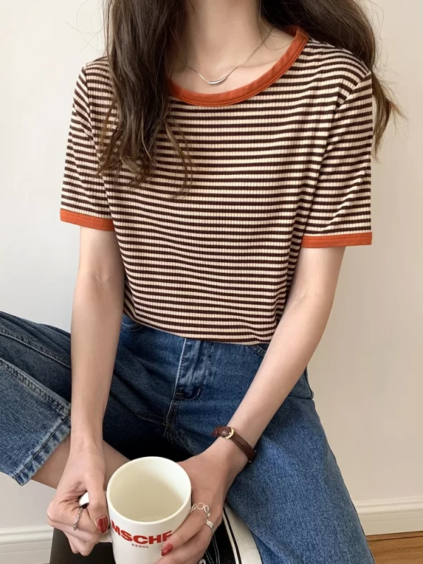 Striped Short Sleeve T-Shirt - Image 7