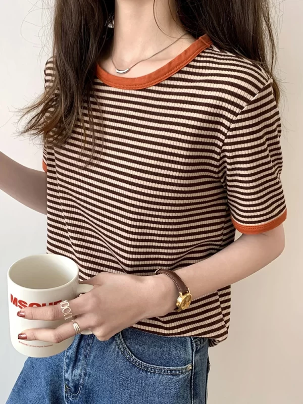 Striped Short Sleeve T-Shirt - Image 4